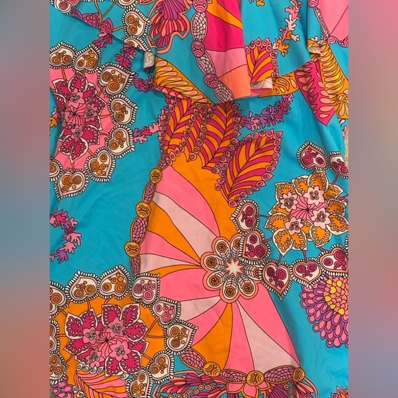 🆕 Trina Turk Women's Meilani Ruffle One Piece Swimsuit Off Shoulder Floral - Picture 8 of 8